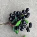 Artificial black berry branch fake flower for home wedding decoration floral arrangement DIY craft. - Black