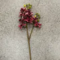 Ramo di fiori di orchidea artificiale finto floreale per decorazione casa nozze - Rosso Tramonto 0 Fiori
