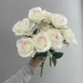 10 Köpfe Künstliche Rosen Blumenstrauß Seide Falsche Blumen Hochzeit Heimdekoration - Milchiges Rosa