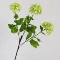 Ramo di Ortensia Verde Artificiale 3 Teste Fiori di Seta per Decorazione Casa Matrimonio - Verde chiaro