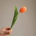 Tulipano artificiale arancione singolo, fiore da 36cm per decorazioni casa, nozze e foto. - Arancione
