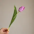 Fiore di tulipano artificiale viola stelo floreale finto per decorazione casa 36cm - Viola