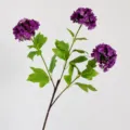 3-hoofden kunstmatige hortensia bloemtak voor woondecoratie paarse nep bloemstuk - Aangepast Donkerpaars