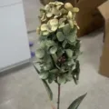 Stelo di fiore di ortensia artificiale decorazione per la casa retro disposizione - verde-giallo