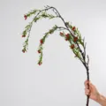 Artificial red berry single branch fake fruit floral arrangement for home decor 96cm long - Long Stem / Red