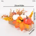 Autumn artificial pumpkin maple leaf centerpiece table decoration with burlap base. - Rectangular Burlap Box Style