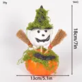 Halloween Simulation Geistergesicht Kürbis Hexenhut Ornament Mini gefälschter Kürbis Tischdekor - Oranger Kürbis 9443