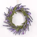Purple artificial lavender wreath door hanging wall decor home wedding floral wreath decoration - L / Purple