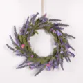 Artificial purple lavender wreath floral door hanging wall decor for home wedding - Upgraded Large / Purple
