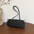 Bolso de hombro largo con estampado de estrellas negro bolso minimalista de mujer - Negro