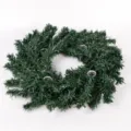 Christmas advent wreath with four metal candle holders artificial pine needle holiday decor - Green
