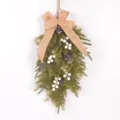 Weihnachtstropfen Girlande künstliche Tannenzweige Zapfen Beeren Jute Schleife Deko Neu - Weiß 87377 (Ohne Lichter)