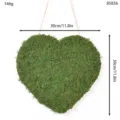 Heart shaped preserved moss hanging decoration 30cm green natural wall door decor wedding. - Classic Heart Moss Hanging