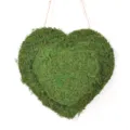 Heart-shaped preserved moss hanging decor, natural green forest style wedding decoration. - Double Layer Heart Moss Hanging