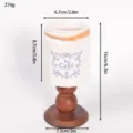Portacandele in ceramica vintage con base in legno vaso da fiori decorativo per arredamento casa - Bordo Blu Barattolo