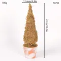 Mini Christmas tree moss bonsai potted plant retro desktop festive holiday decor ornament - Large (74792) / Yellow