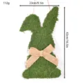 Easter moss rabbit hanging sign with burlap bow, perfect for front door and wall decoration. - 74795