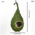 Natural moss hanging bird nest birdhouse, teardrop shape garden yard outdoor hanging decoration. - Large Water Drop Style (74800)