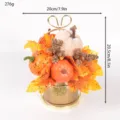 Fall Harvest Thanksgiving Artificial Maple Leaf Pumpkin Ornament Table Centerpiece Decor - Glass Bottle Pumpkin Decor / 86029