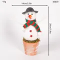 Mini Christmas snowman desktop ornament with cute flocking design, perfect holiday decor. - 85839