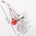 Detail shot of Christmas clip with red and silver balls, berry cluster and dimensions. - 24