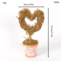 Heart shaped moss topiary potted plant retro distressed pot wedding desktop decor 19.5cm - S / Yellow
