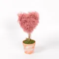 Pink tulle heart tree potted plant for Valentine wedding table home room decor gift. - Dark Pink