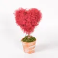 Red heart tulle topiary potted plant wedding table decor romantic Valentine's day gift - Red
