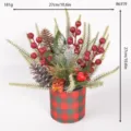 Christmas artificial pine branch berry desktop potted plant holiday home decoration SKU display - Style 86319