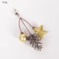 Christmas decoration clip with pine cone, gold ball, and star for tree DIY decor. - 9