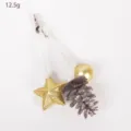 Christmas decorative clip with pine cone and star, perfect for DIY tree and gift box floral arrangements. - 10