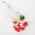 Christmas decorative clip with red berries and colorful balls for tree DIY craft decor. - 12