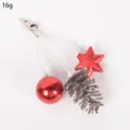 Christmas clip decoration with red ball, pine cone, and star ornament for tree craft. - 16