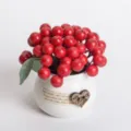 Mini artificial red berry potted plant desktop home office decoration decorative ornament - Mini Tank Red Berries