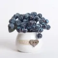 Mini artificial blue berry potted plant for home office desk decor and table centerpiece. - Mini Tank Blue Berries