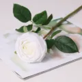 Falsa rosa bianca ramo singolo tocco reale fiori artificiali per la decorazione casa - Bianco