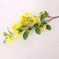 Rametto di osmanto giallo artificiale fiori di seta finti decorazione casa festa - Giallo con Foglie