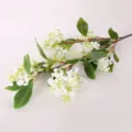 Ramo di fiori bianchi artificiali pianta di simulazione per decorazioni d'interni casa - Stile Bianco con Foglie