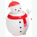 Christmas snowman squishy toy, cute red hat and scarf stress relief toy for holiday gifts. - White