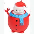 Christmas snowman squeeze toy decompression cute holiday gift for kids and adults stress relief - Red