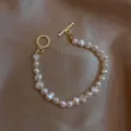 Barockes Süßwasserperlen Armband mit Metall OT-Verschluss Design, elegante und schicke Schmuck. - OT-Verschluss Barockperle Armband