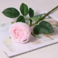 Stelo di rosa singolo artificiale rosa per decorazione casa matrimonio composizione. - Bianco e Rosa