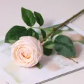 Artificial single rose flower touch simulation fake floral home wedding party decoration prop - Champagne