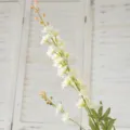 Ramo di fiori di delfinio artificiale finto decoro floreale matrimonio bianco - Bianco