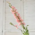 Artificial pink delphinium flower fake plant for wedding home decor 2-prong floral arrangement - Light Pink