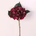 Fiore Artificiale Ortensia Borgogna Stelo Singolo Seta Matrimonio Casa Decorare - Rosa Rosso Scuro