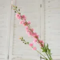 Pink artificial larkspur flower branch 2-fork simulation plant for home decor wedding - Deep Pink