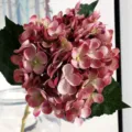 Fiore di ortensia artificiale rosa vintage in seta per decorazione matrimonio casa - rosa scuro