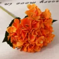 Orange artificial hydrangea flower for home wedding decoration floral arrangement supply. - Light Orange