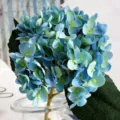 Ortensia blu artificiale in vaso, perfetta per decorazioni domestiche, matrimoni e fai-da-te. - Blu scuro
